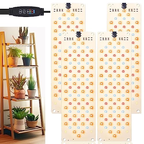 Grow Light,40w Ultra-Thin Panel Grow Lights for Indoor Plants ,316leds Full Spectrum Grow Lights for Under Cabinet Plant, Grow Lamp With 3/9/12h Timer ,10 Dimmable Levels for Plants Growing (4pcs)