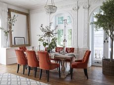 Neptune Large Balmoral table with upholstered Henley dining chairs