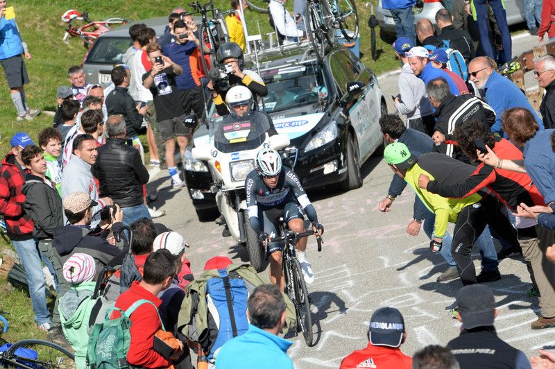 Rigoberto Uran riding his way to third in the time trial and second overall at the 2014 Giro