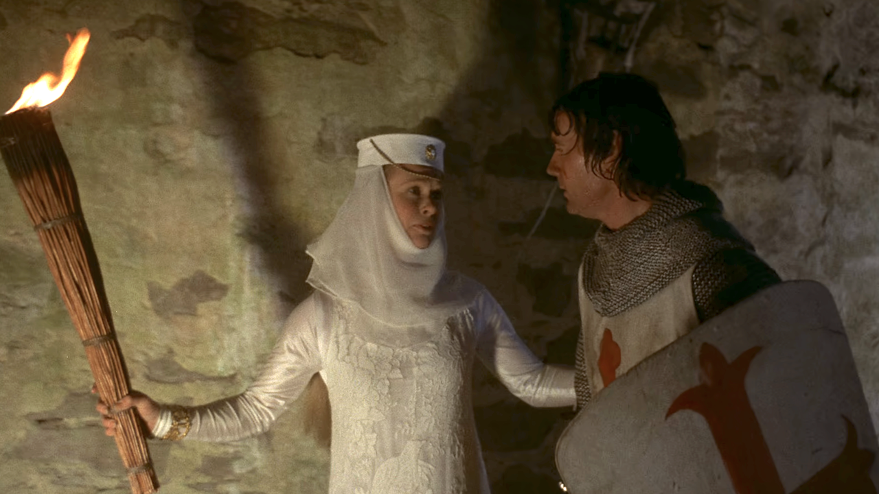 Screenshot of Zoot bringing Sir Galahad into her castle from Monty Python and the Holy Grail