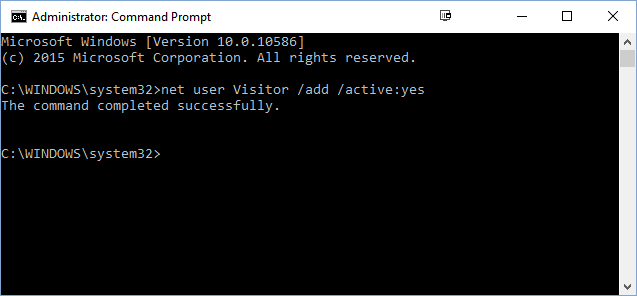 windows visitor command prompt