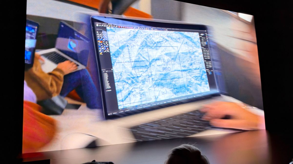 A MacBook Pro and Apple's 'Pro and Tell' event