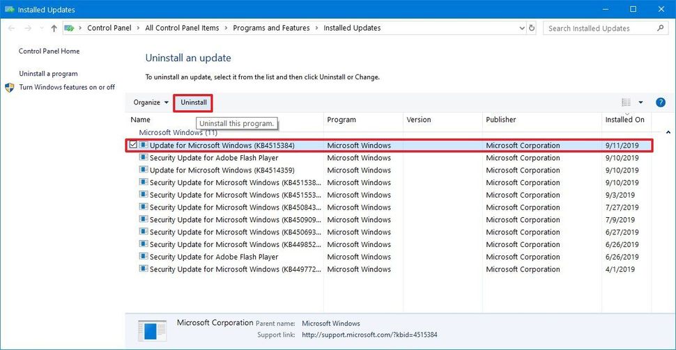 How to fix your network adapter after installing update KB4515384 on