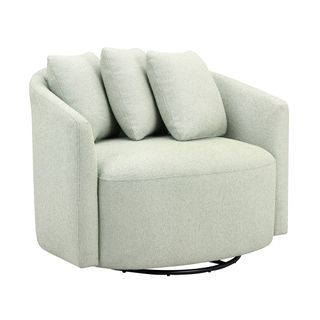 Sage green armchair in boucle fabric