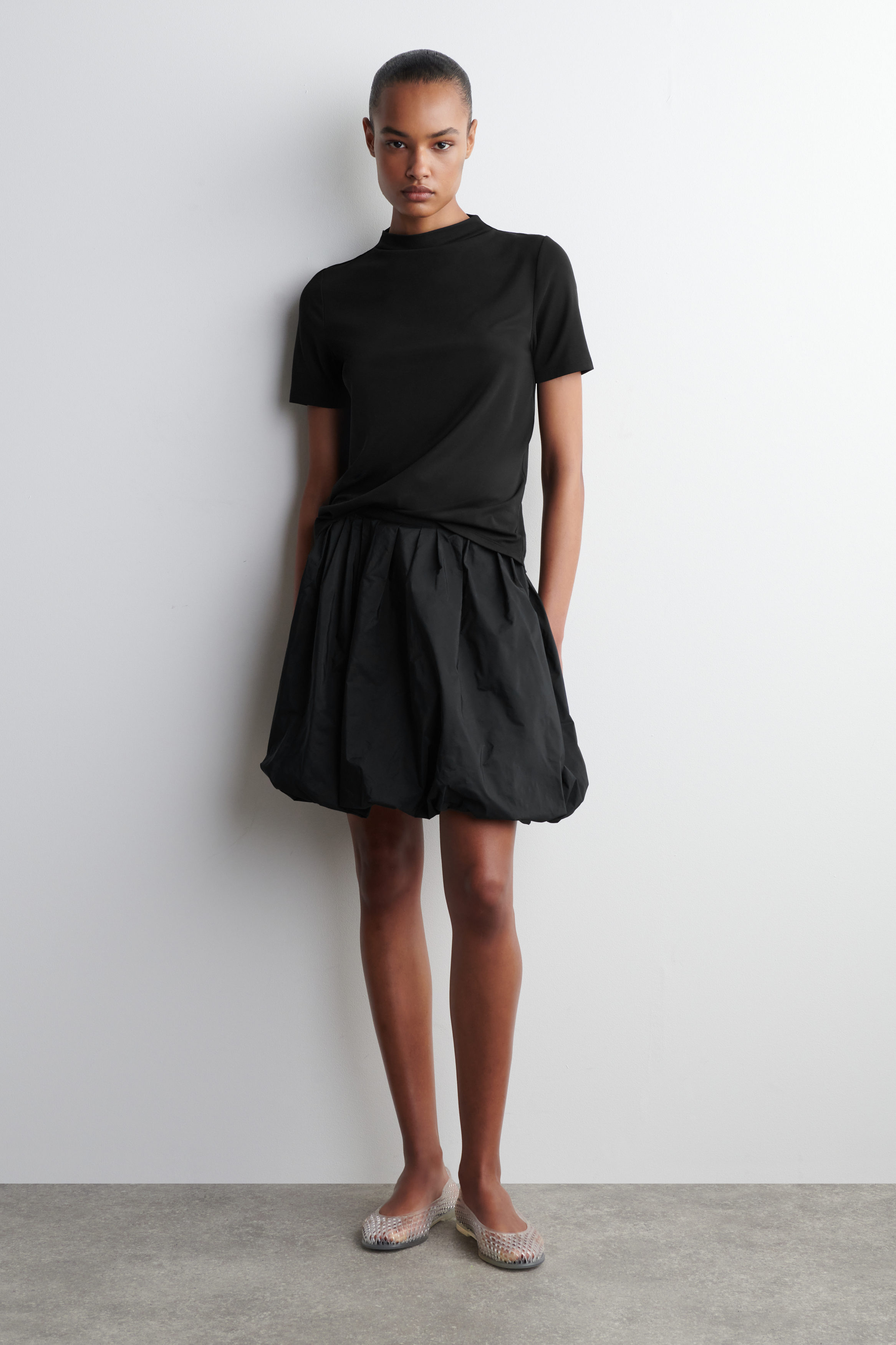 Bubble-Hem Mini Skirt