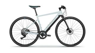 Side view of the Boardman HYB 8.9E Women's electric hybrid bike, with a clean aesthetic but no added accessories