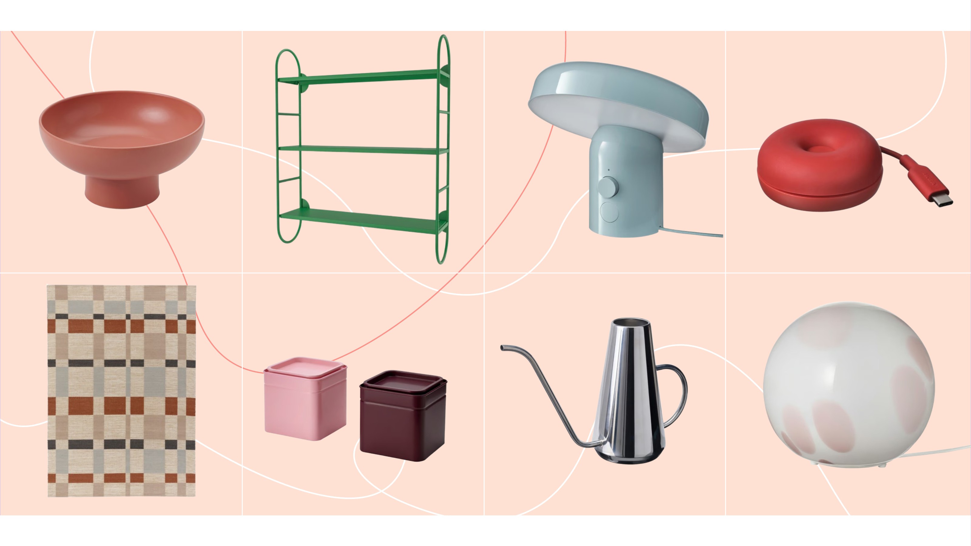 IKEA's new-in products on a pink background