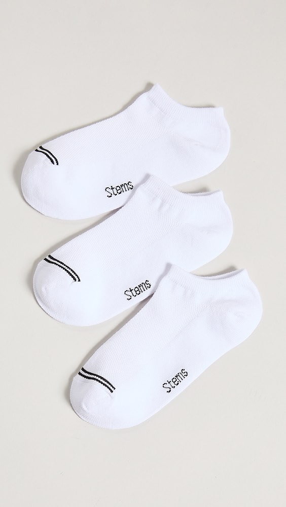 Stems Three Pack Training No Show Socks