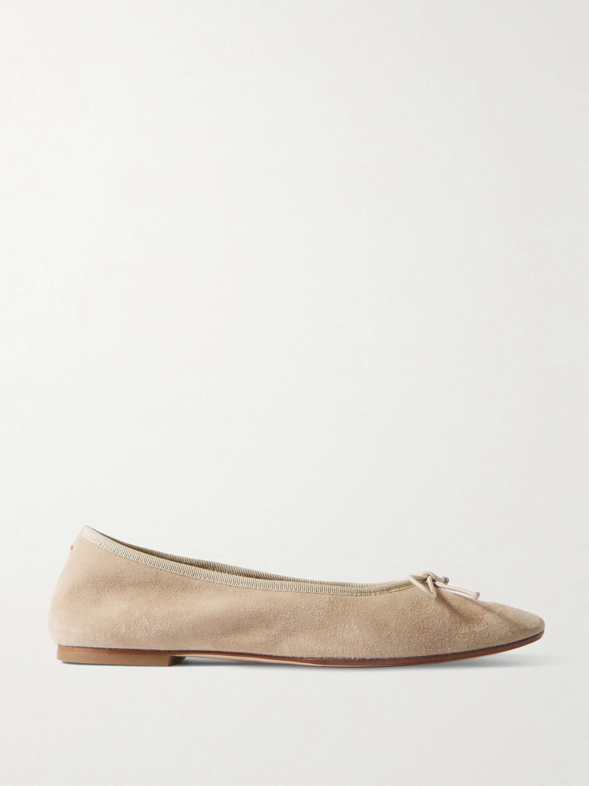 Tiby Bow-Detailed Suede Ballet Flats
