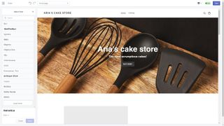 Shopify's theme settings menu in its website builder