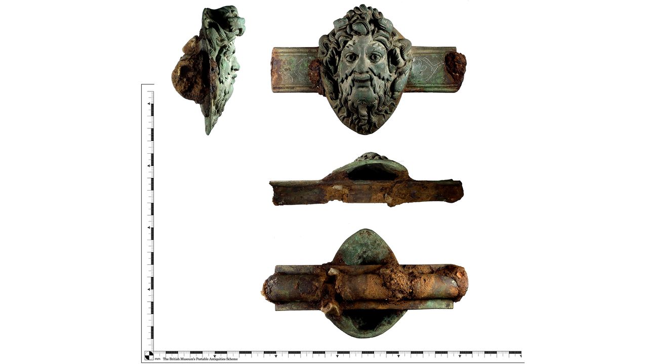 The Roman furniture fitting, featuring the Greek god Oceanus.