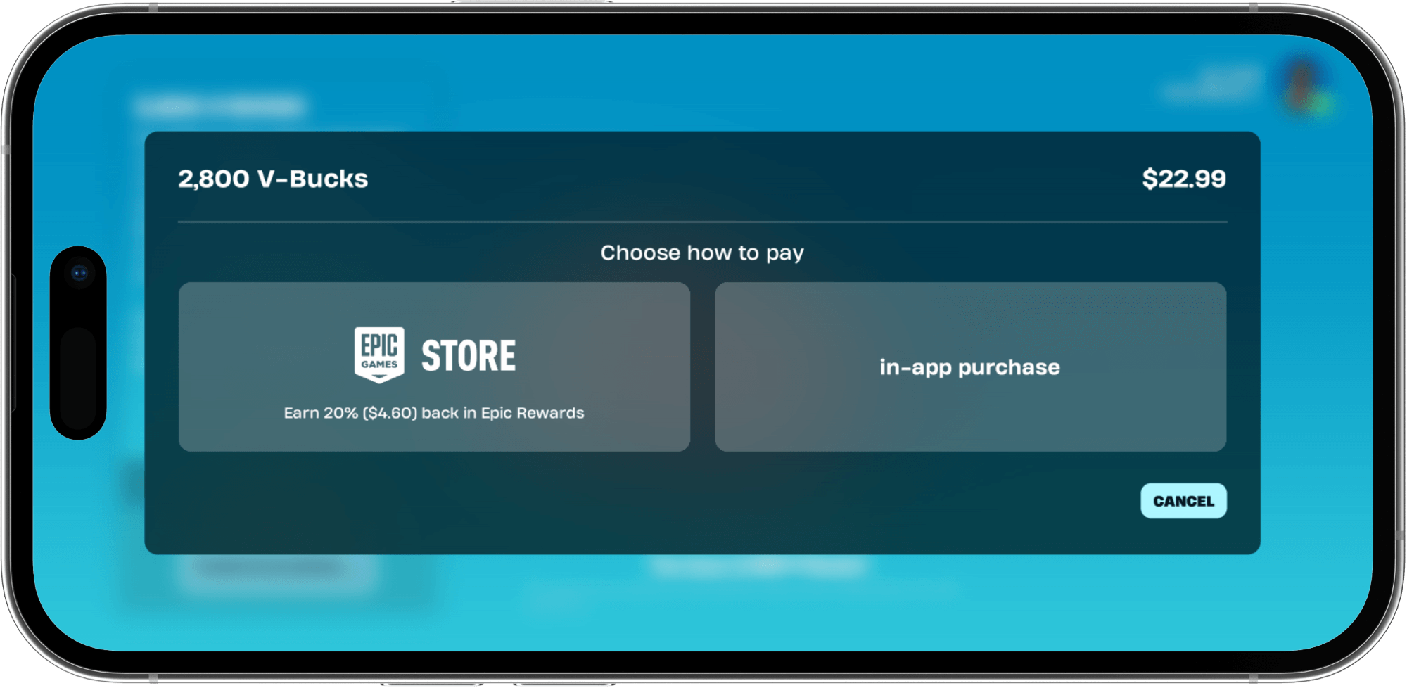 Epic Store payment processing vs Fortnite in-app purchase comparison