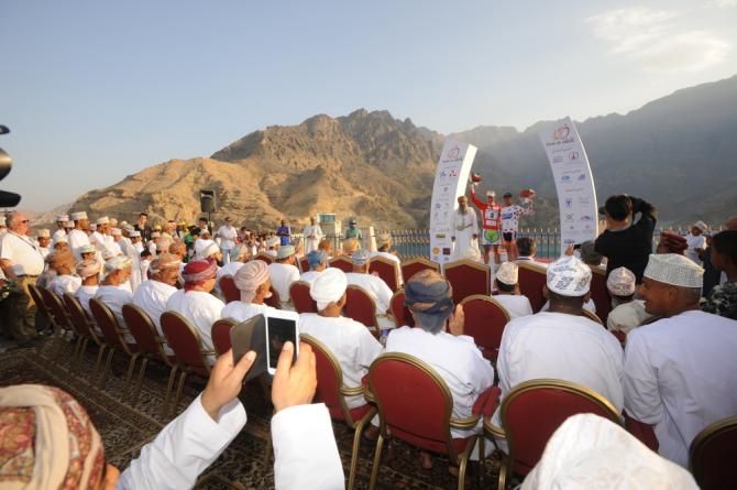 The podium ceremony was very civil, with chairs for the attendees