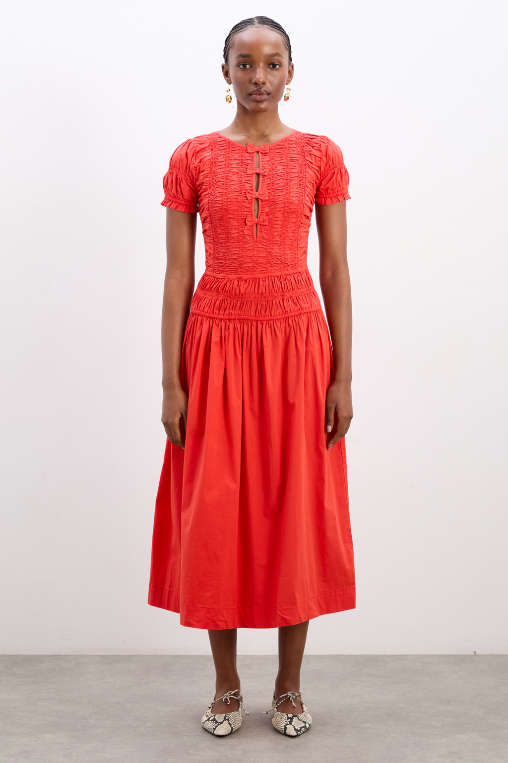 Saffy Midi Dress - Red Alert