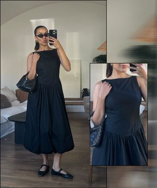 woman in mirror wearing summer outfits