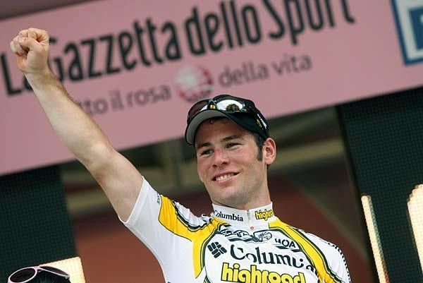 Mark Cavendish (Team Columbia-Highroad) on the podium.