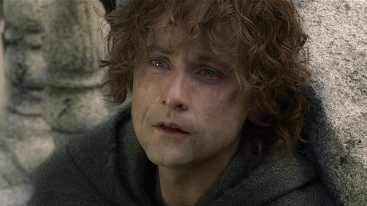 Pippin parece triste em O Retorno do Rei.