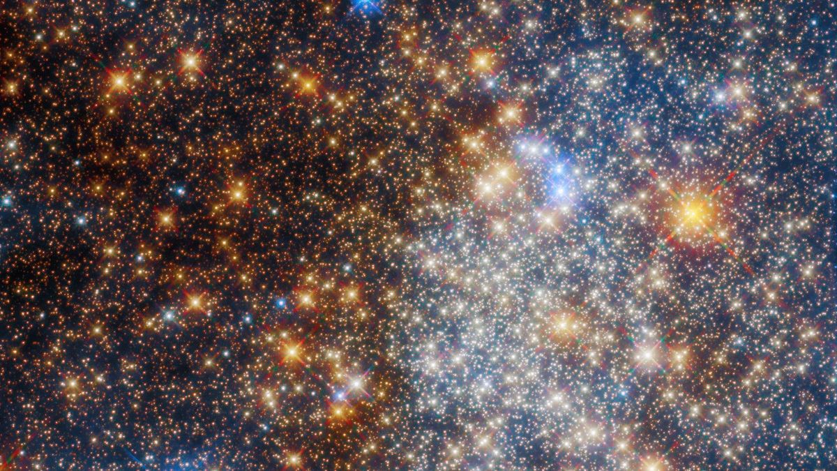 Ein Kugelsternhaufen leuchtet hell in einem atemberaubenden neuen Bild des Hubble-Teleskops