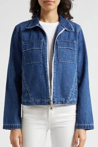 Elaine Zip Front Denim Jacket