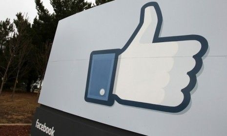 A &amp;quot;like&amp;quot; symbol outside the Facebook headquarters in California