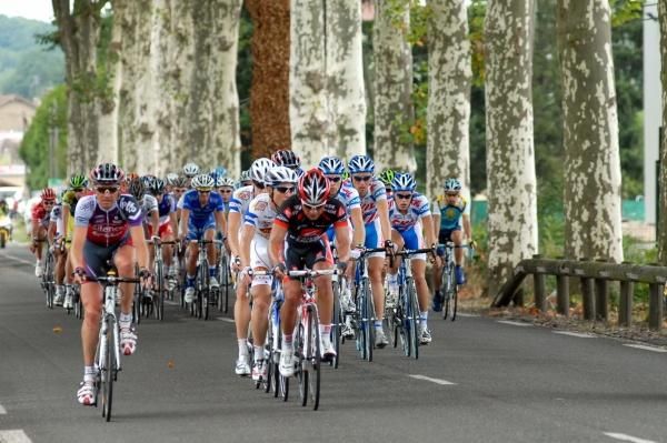 The peloton trying to keep the break in check.