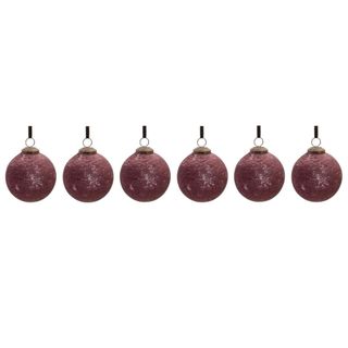 Melrose International Distressed Glass Ball Ornament (Set of 6)