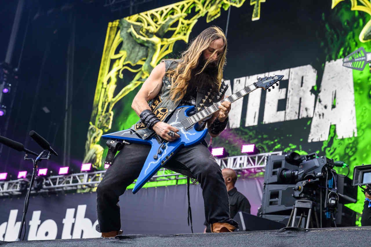 Zakk Wylde performing onstage with Pantera at the Back To The Beginning show at Villa Park in July 2025