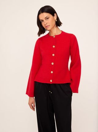 Cleo Red Knit Cardigan