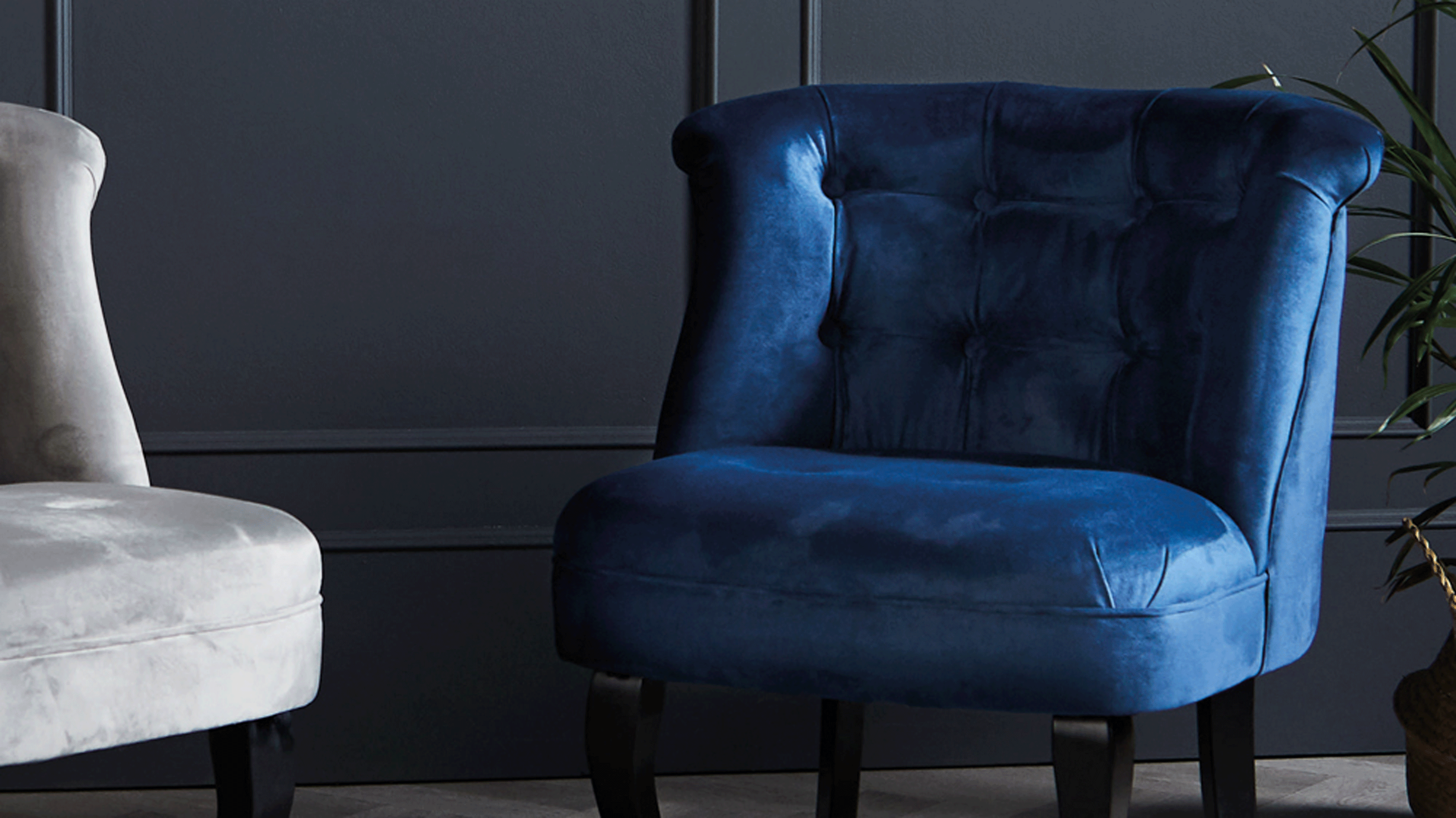 blue and grey armchairs from aldi