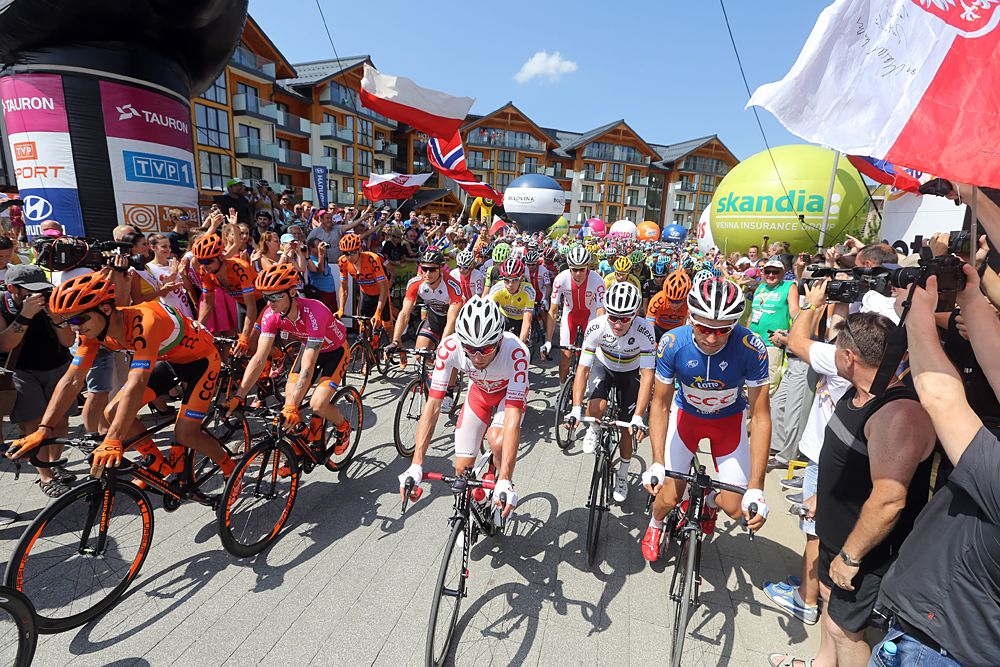 The start of stage 6 of the Tour de Pologne