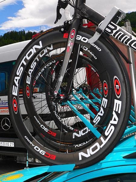 Astana laces its deep-section Easton EC90 rims&hellip;