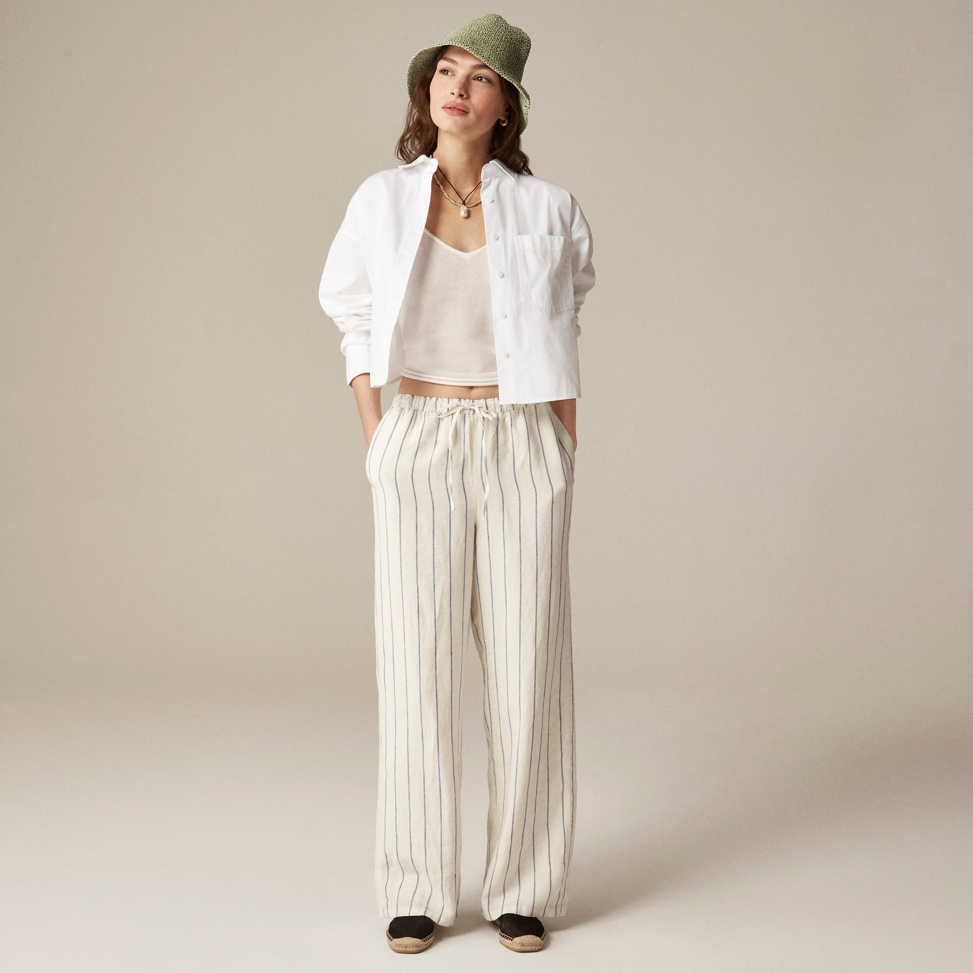 J.Crew, New Soleil Pant in Striped Linen
