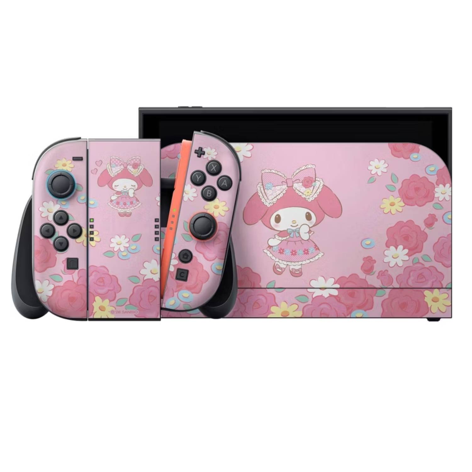 Image of the My Melody Switch 2 console skins by Razer with a white background.