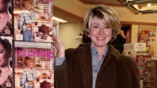 Martha Stewart pictured next to her magazine for Netflix's "Martha" documentary