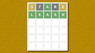 Wordle answer for game 874 on a yellow background