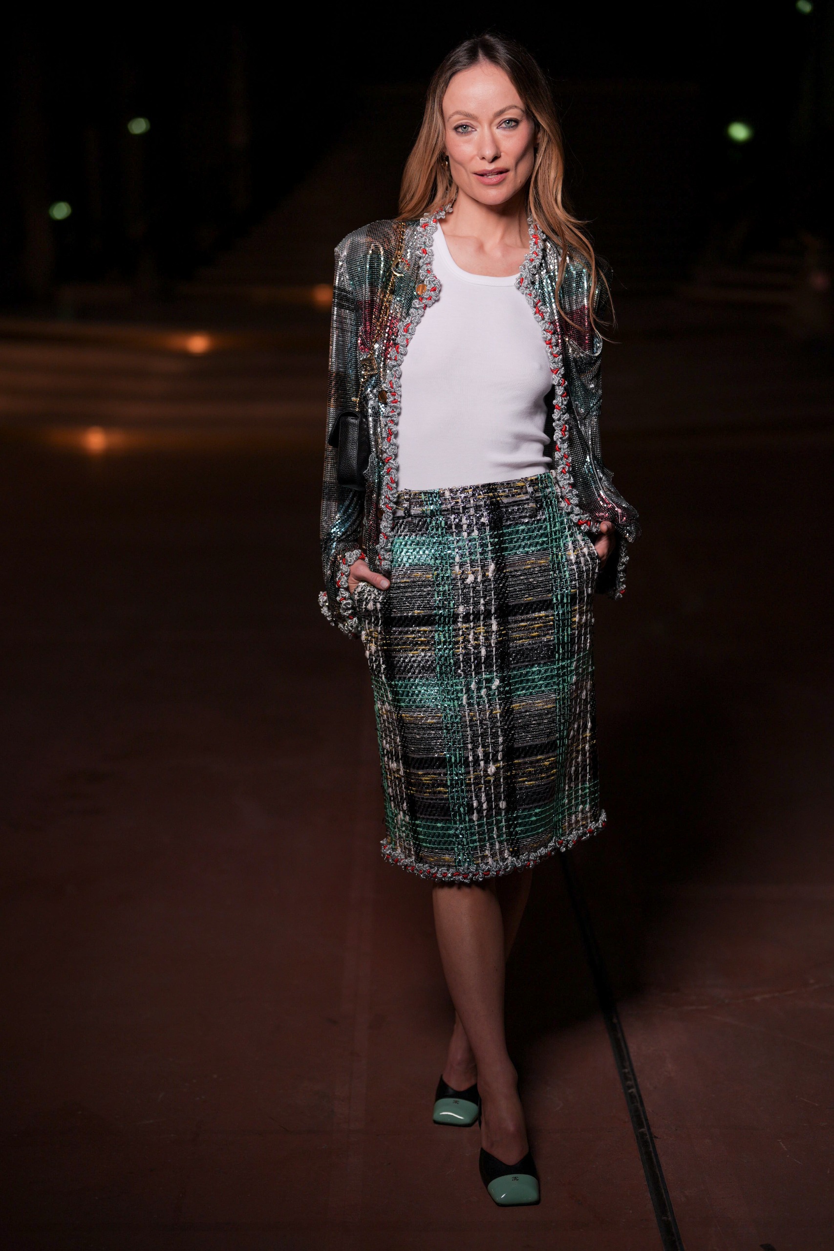 Olivia Wilde wore the same Chanel jacket as Hailey Bieber at the Spring 2027 show