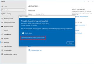 Changed hardware recently option
