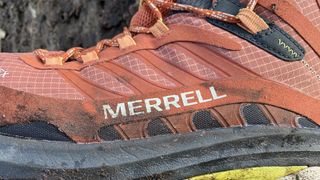 Merrell Moab Speed 2 Gore-Tex hiking boot: close up on logo