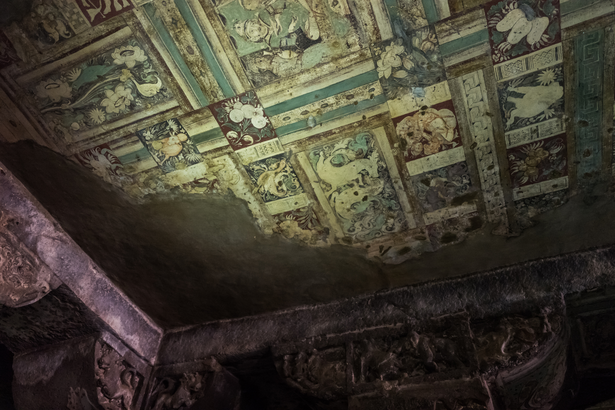 Fresco paintings in the AJANTA Caves of Ancient India