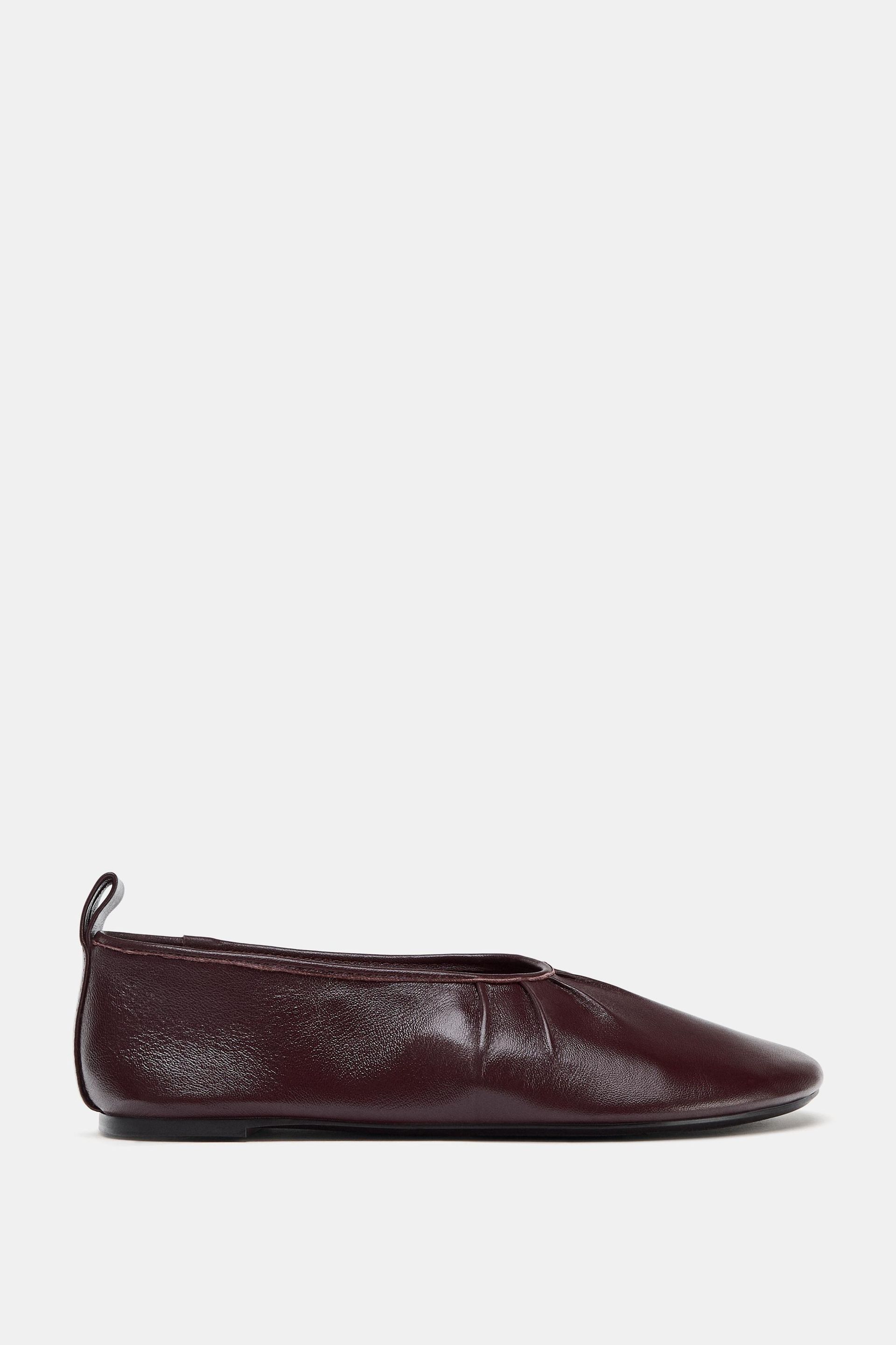 Soft Effect Leather Ballet Flats