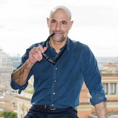 Stanley Tucci with Rome in the background