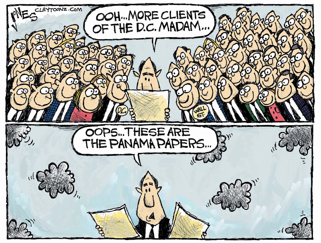 Political Cartoon U.S. Panama Papers