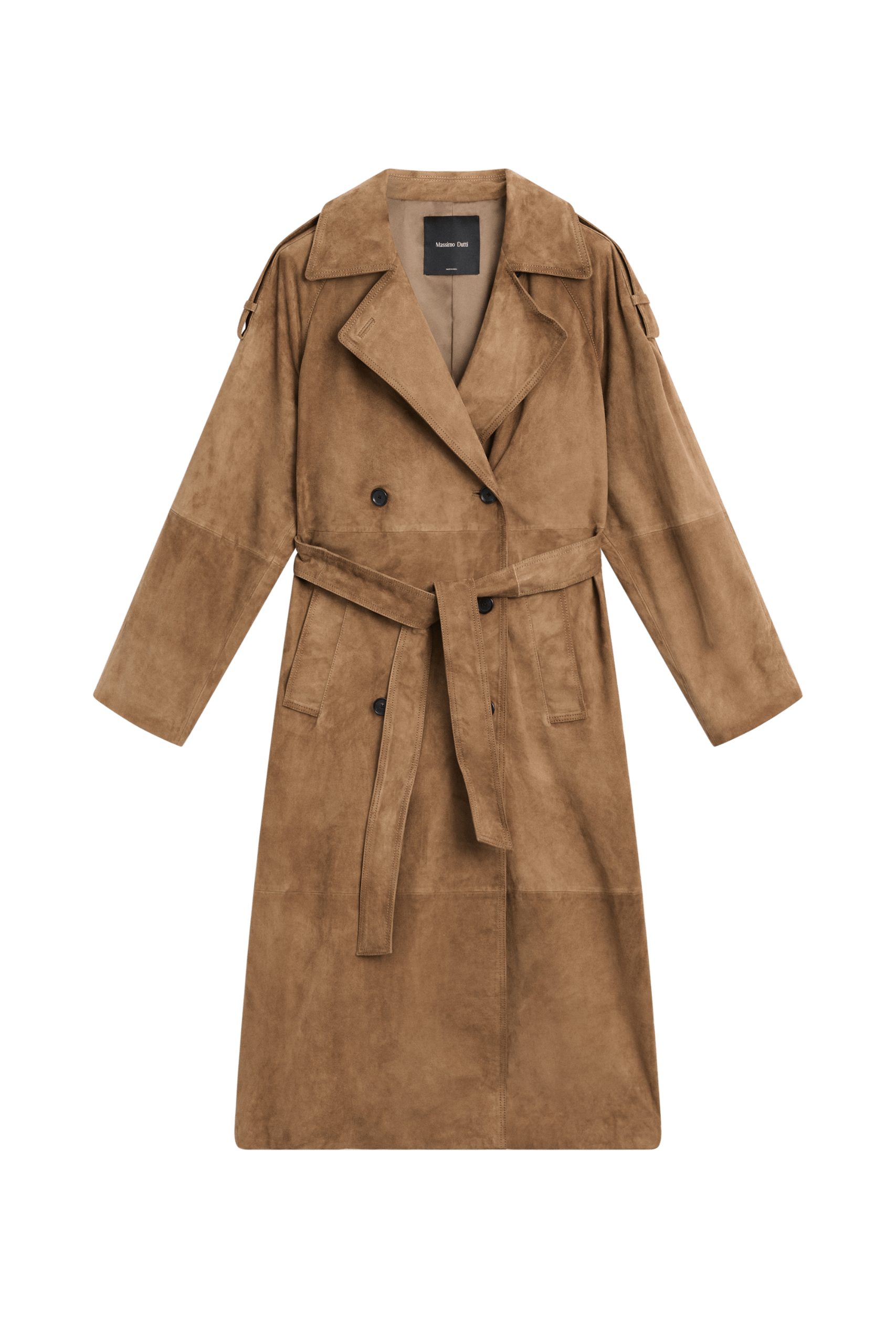 Long Suede Trench Coat
