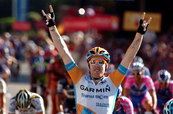Tyler Farrar (Garmin-Transitions) takes the stage
