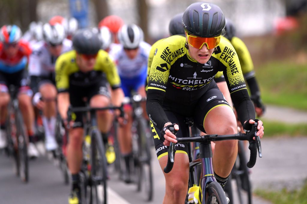 DE PANNE BELGIUM OCTOBER 20 Jessica Roberts of United Kingdom and Team Mitchelton Scott during the 3rd Driedaagse Brugge De Panne 2020 Women Classic a 1563km race from Brugge to De Panne AG3daagse on October 20 2020 in De Panne Belgium Photo by Luc ClaessenGetty Images