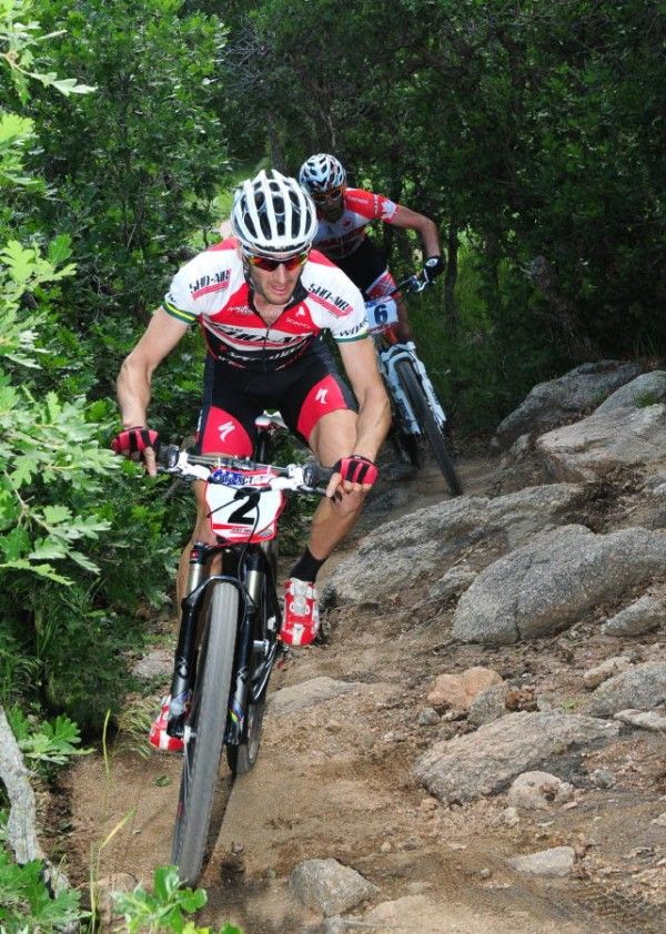 Sid Taberlay (Sho-Air/Specialized) was riding well until his fork blew.