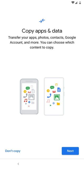 Copy apps and data feature