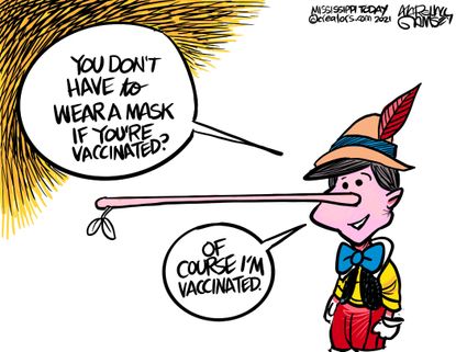 Editorial Cartoon U.S. cdc masks pinocchio&nbsp;