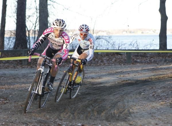 Derrick St John and Adam Myerson battled for the whole race.