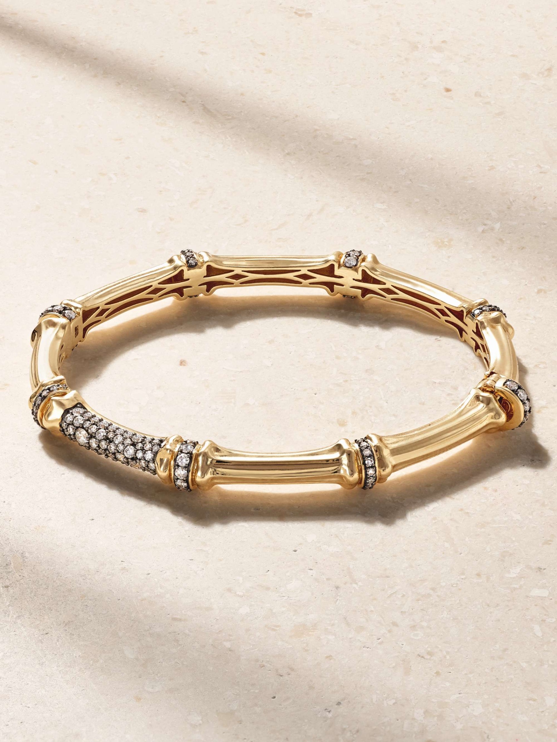 Sciura 14-Karat Gold Rhodium-Plated Diamond Bangle